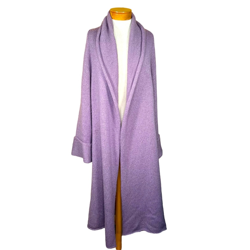 Soft Surroundings Telluride Topper Long Lavender Wool Blend Knit Duster Size 1X